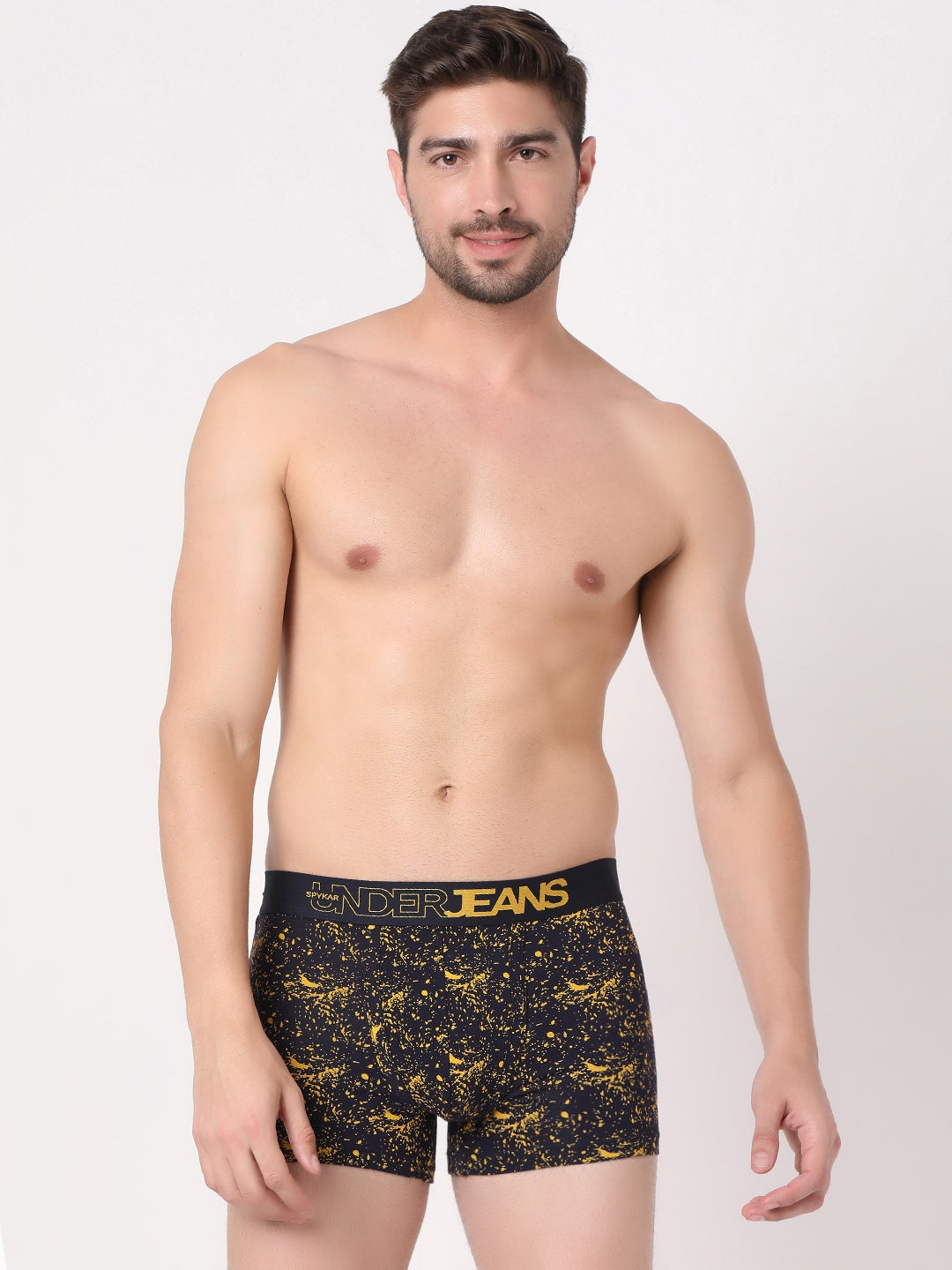 Men Cotton Blend Trunk Pack Of 2- Underjeans By Spykar
