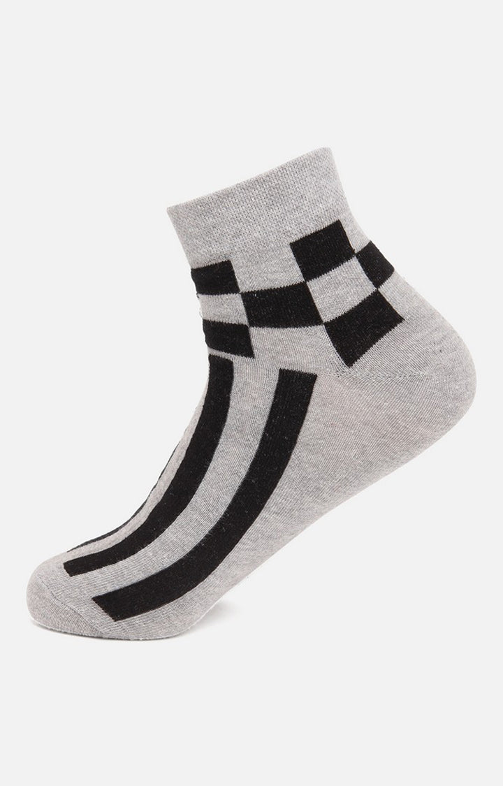 Men Grey Ankle Length (Non Terry) Single Pair Of Socks- Underjeans By Spykar