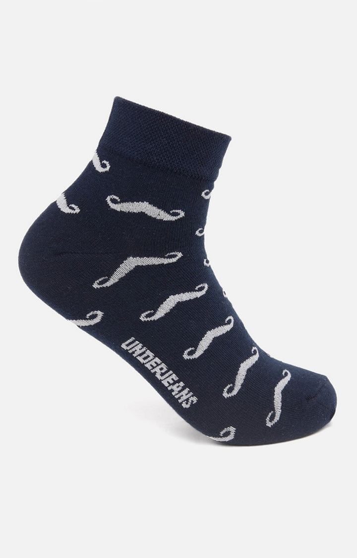 Men Navy Ankle Length (Non Terry) Single Pair Of Socks- Underjeans By Spykar