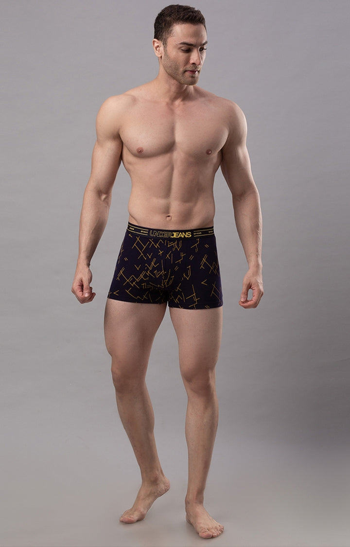 Men Cotton Blend Trunk Pack Of 2- Underjeans By Spykar