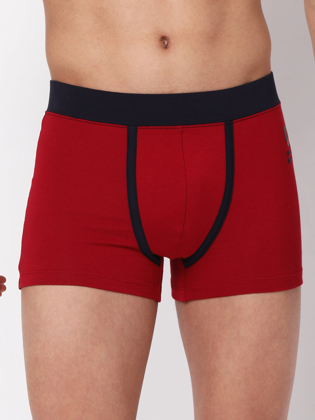 Men Cotton Blend Maroon Trunk- Underjeans By Spykar