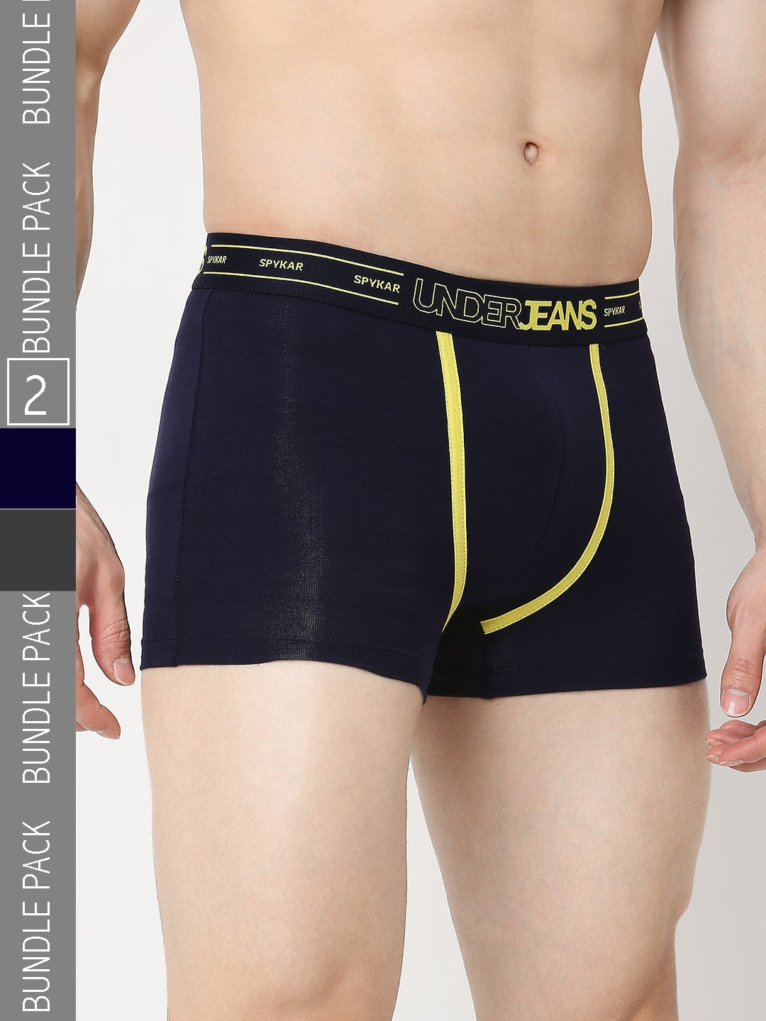 Underjeans by Spykar Men Pack of 2 Navy - Dark Grey Trunk