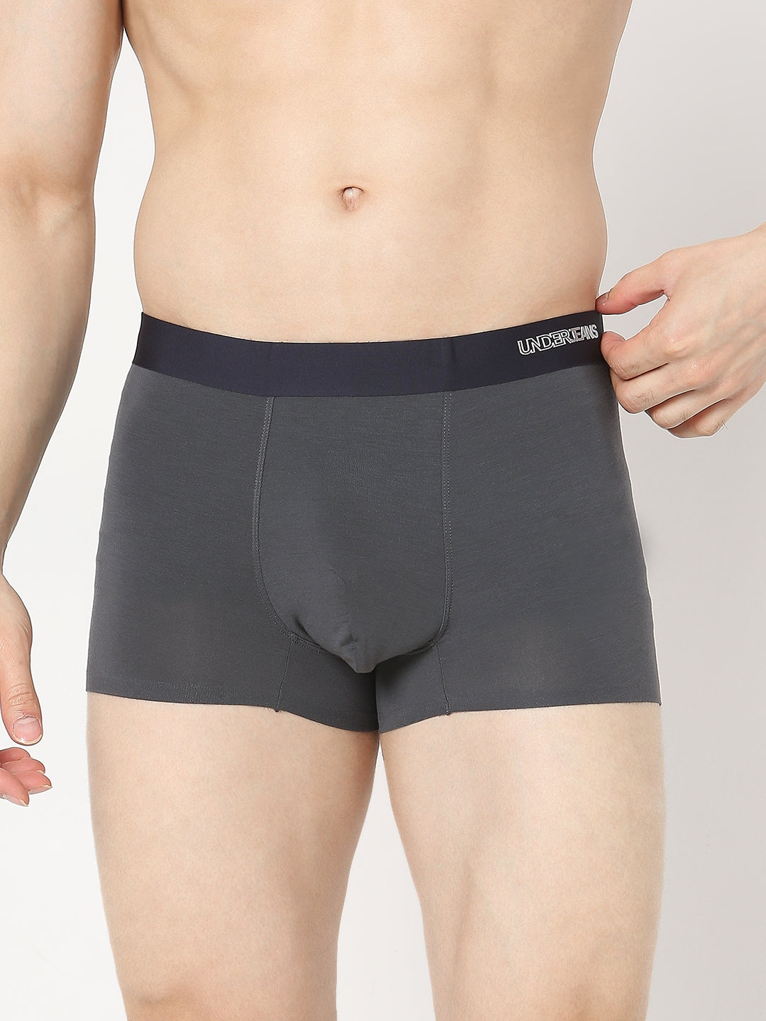 Underjeans by Spykar Men Super Premium Bonded Elastic Dark Grey Trunk