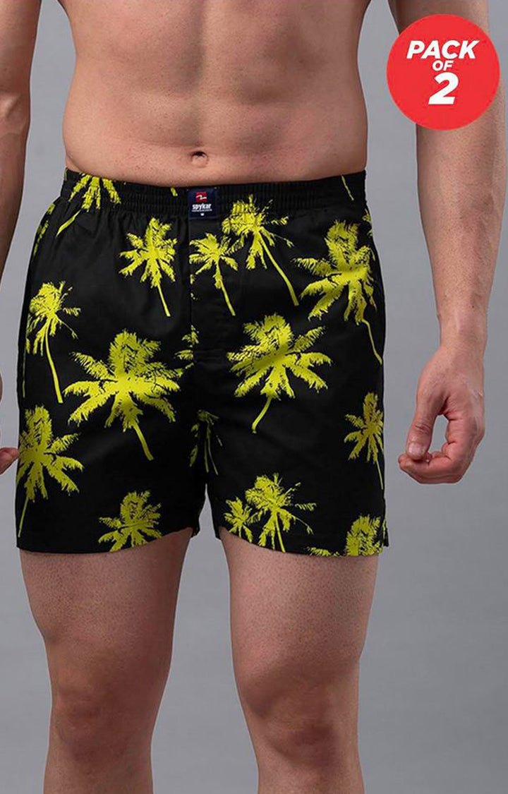 Grey Cotton Boxer For Men - (Pack Of 2)- Underjeans By Spykar