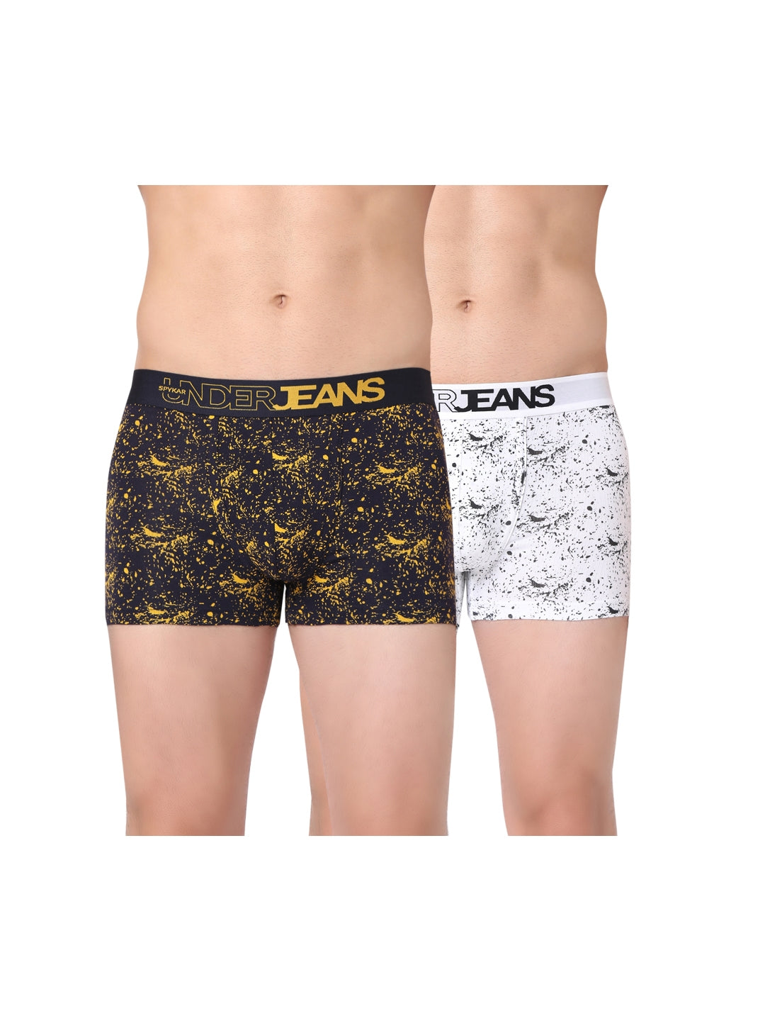 Men Cotton Blend Trunk Pack Of 2- Underjeans By Spykar