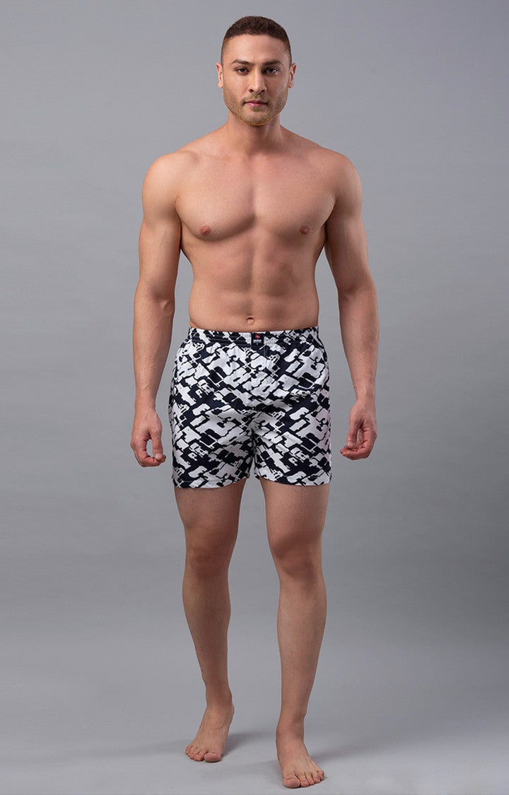 White Cotton Boxer For Men - Underjeans By Spykar