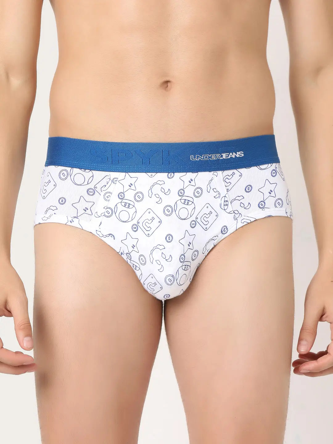 Men Assorted Cotton Blend Printed Brief - Pack Of 3- Underjeans By Spykar