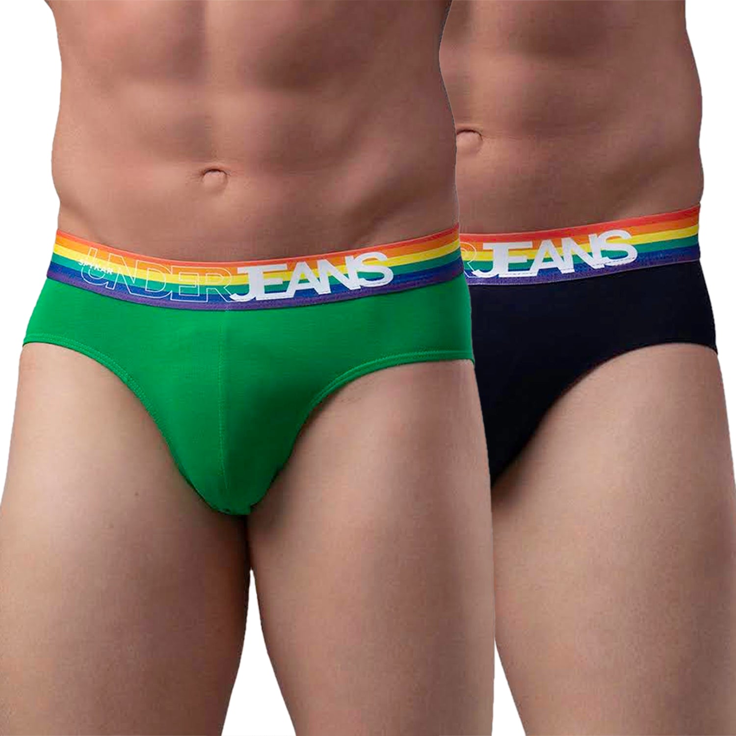 Men Cotton Blend Brief (Pack Of 2)- Underjeans By Spykar