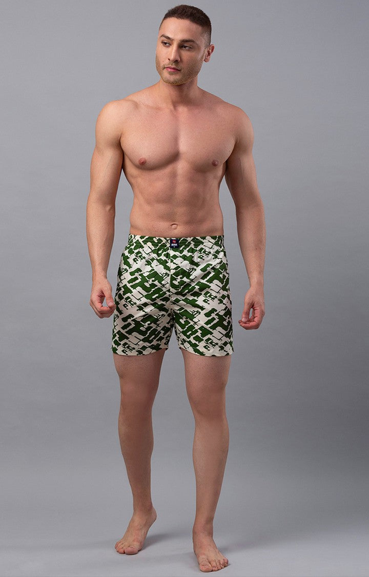 White Cotton Boxer For Men - Underjeans By Spykar