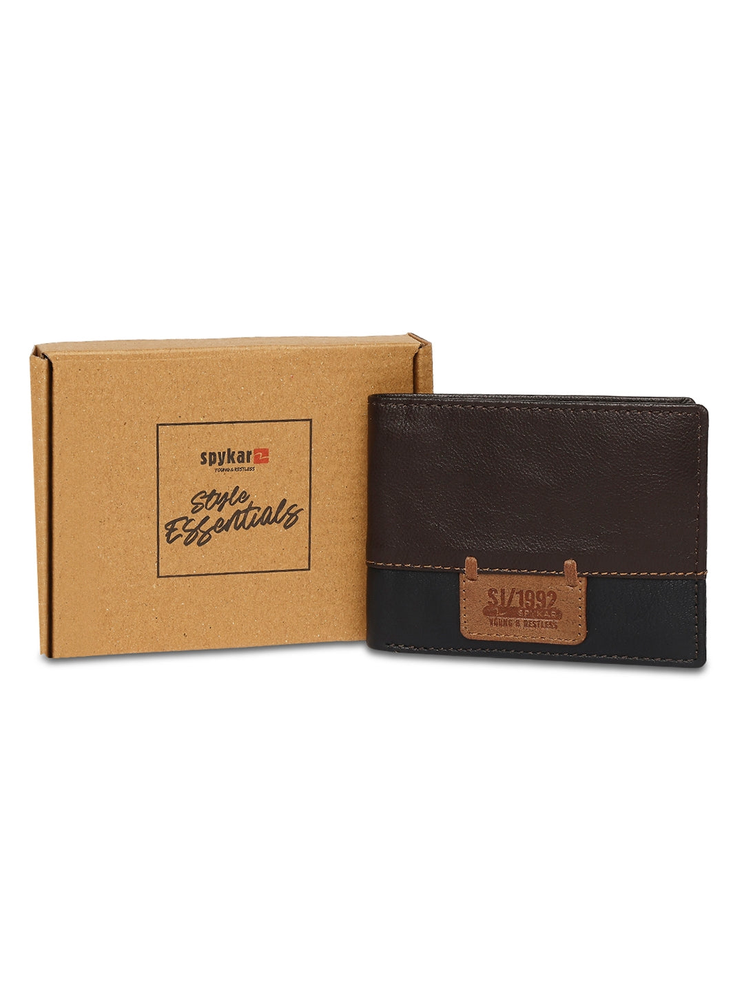 Spykar Men Brown Leather Bi-Fold Wallet
