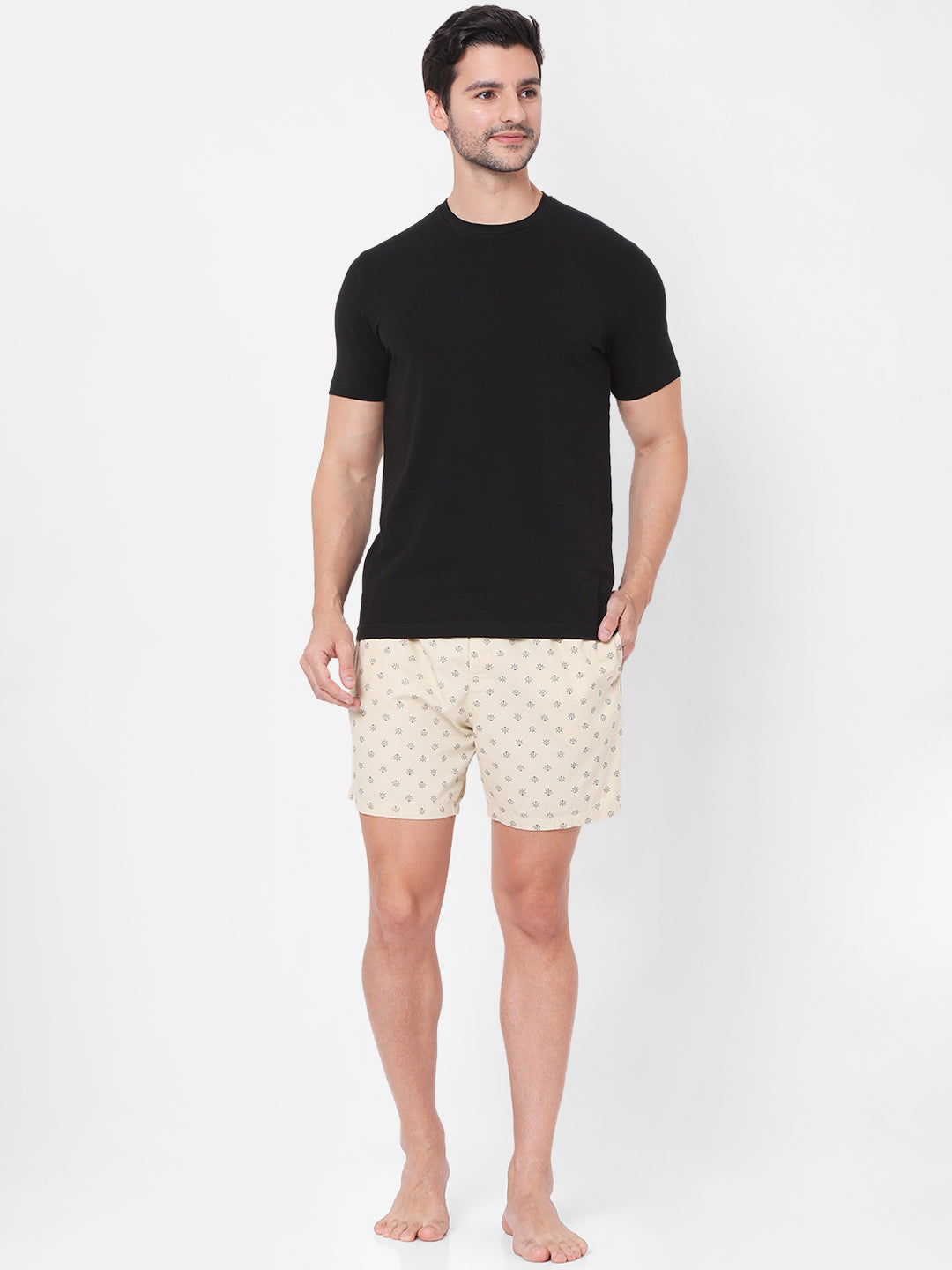 Men Beige Cotton Boxers - Underjeans By Spykar