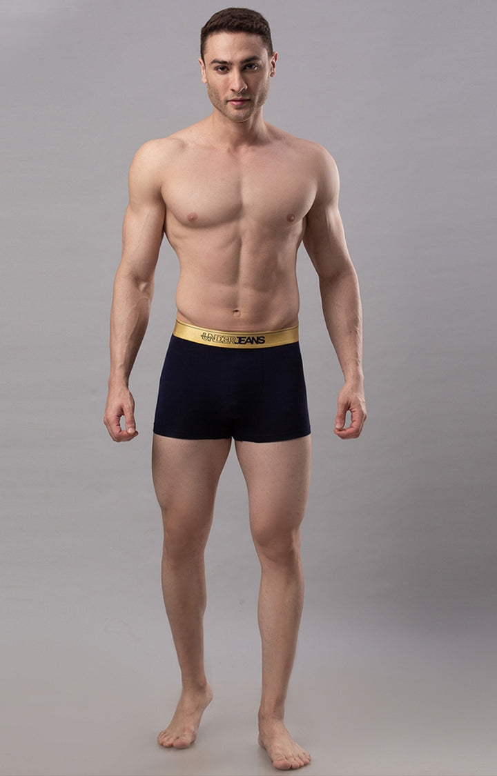 Men Cotton Blend Trunk Pack Of 2- Underjeans By Spykar
