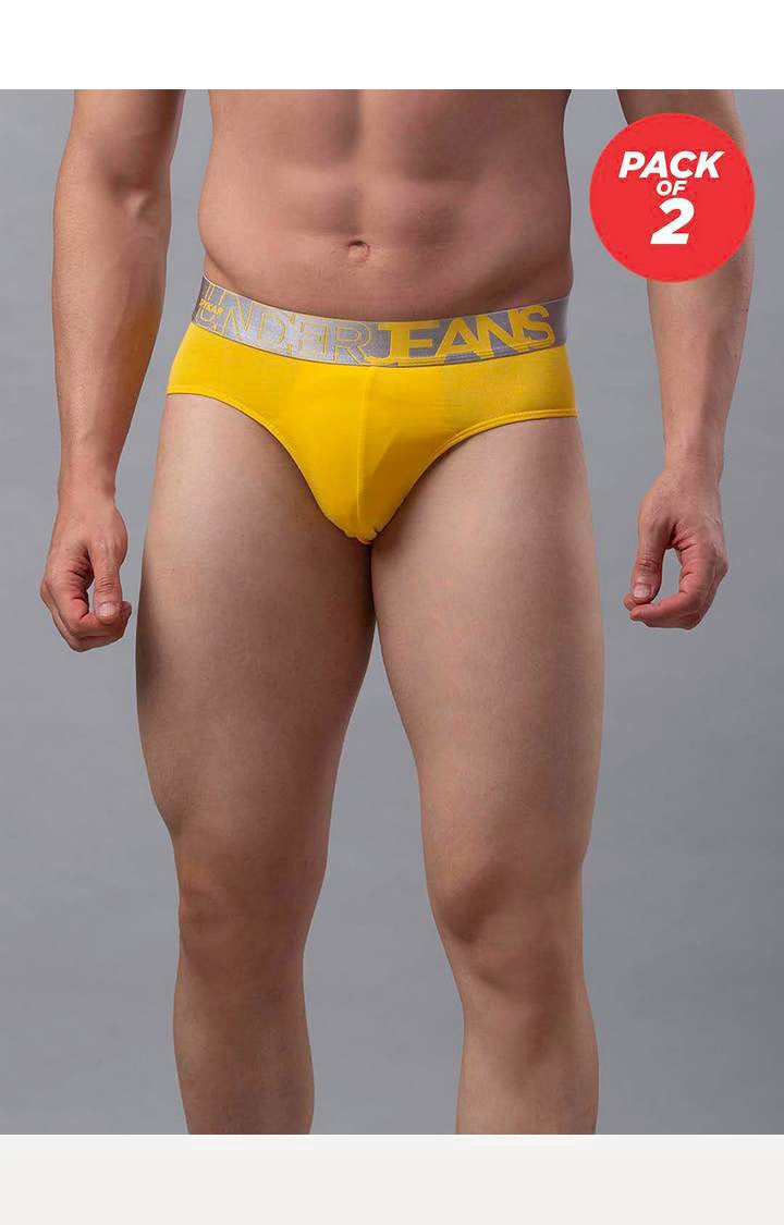 Men Cotton Blend Brief (Pack Of 2)- Underjeans By Spykar