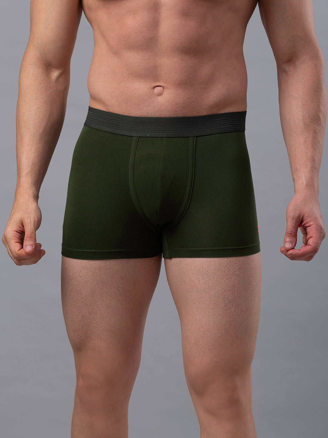 Underjeans By Spykar Men Olive Cotton Blend Trunk