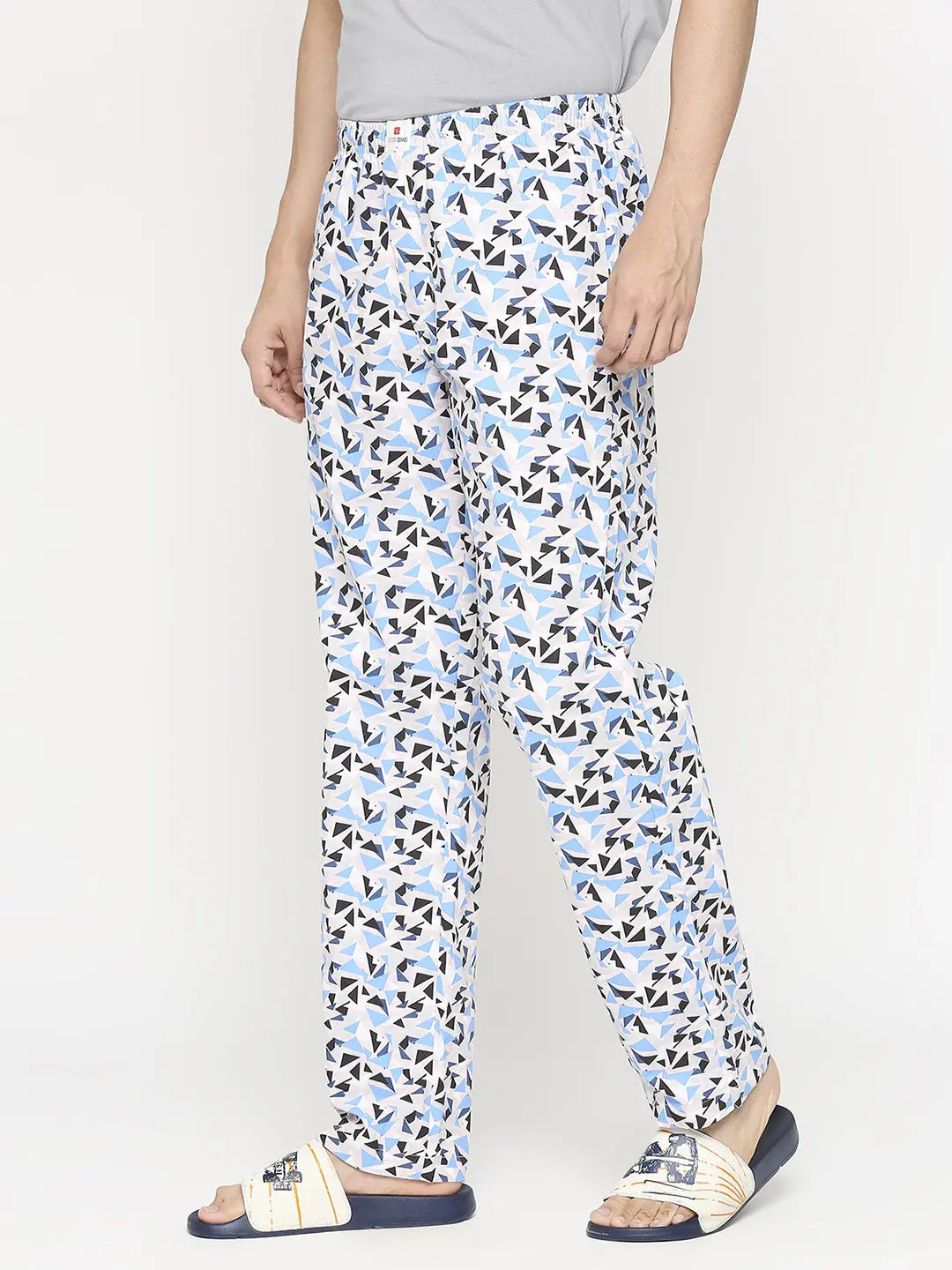 Men Printed Men Cotton Blend Pink Pyjama- Underjeans By Spykar