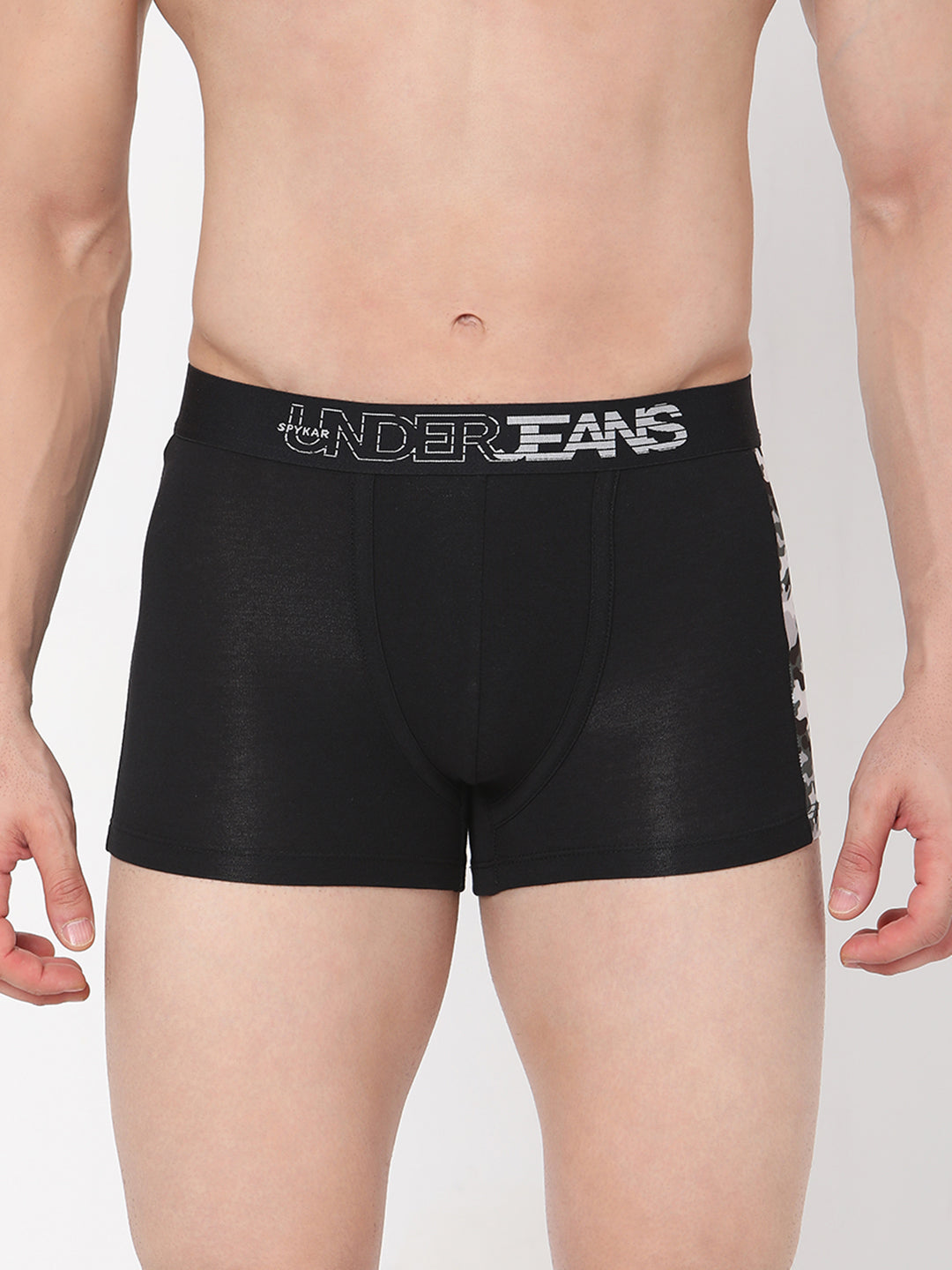 Underjeans By Spykar Men Black Cotton Blend Trunk
