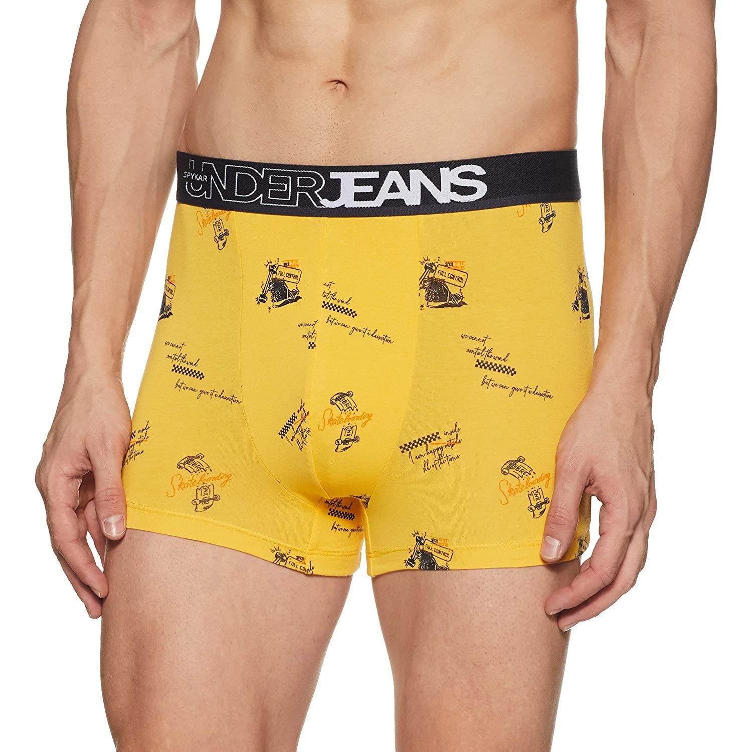 Men Cotton Blend Trunk Pack Of 2- Underjeans By Spykar