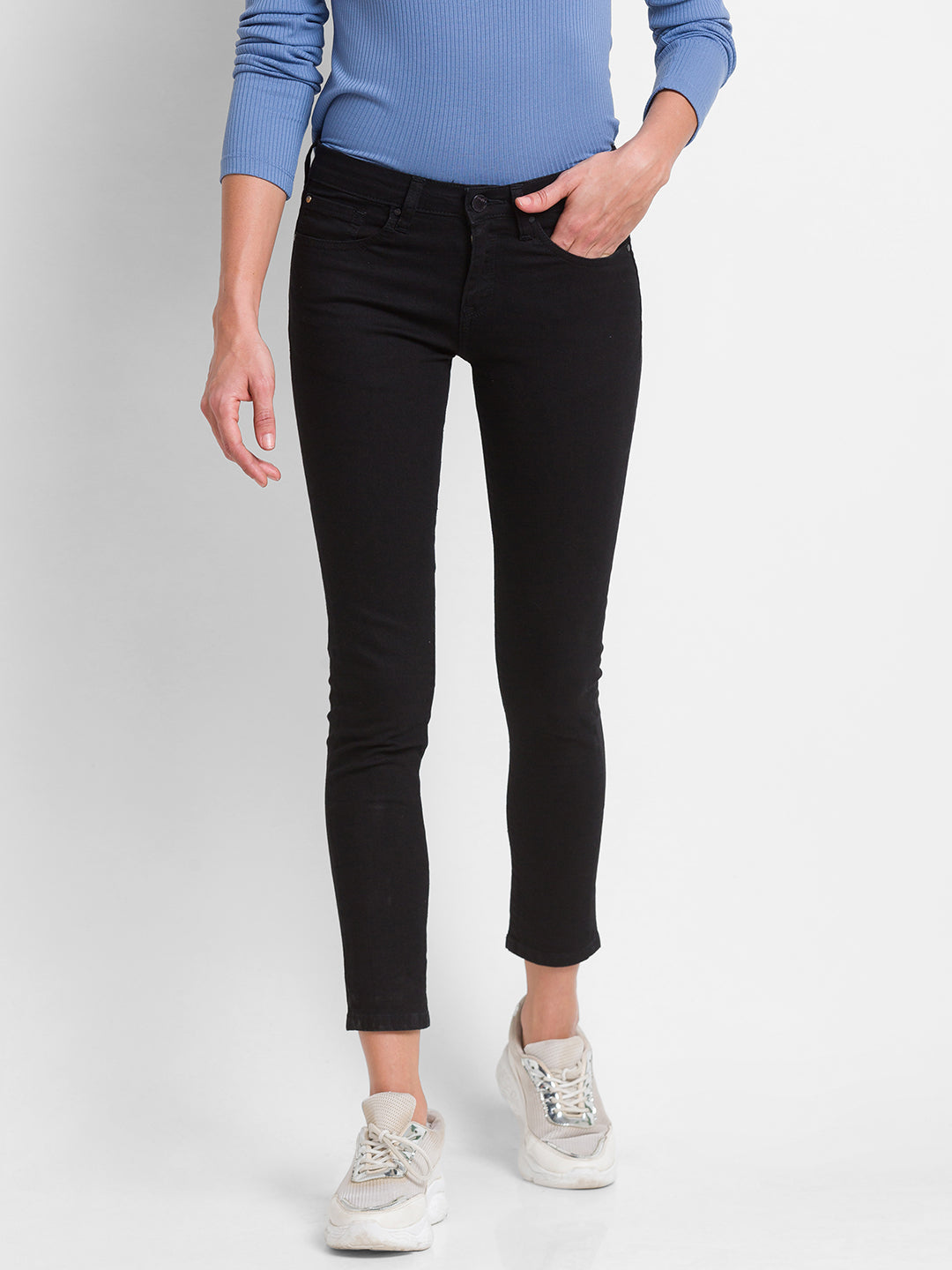 Spykar Black Lycra Super Skinny Regular Length Jeans For Women (Alicia)