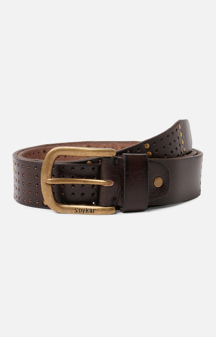 Spykar Men Brown Genuine Leather Belt