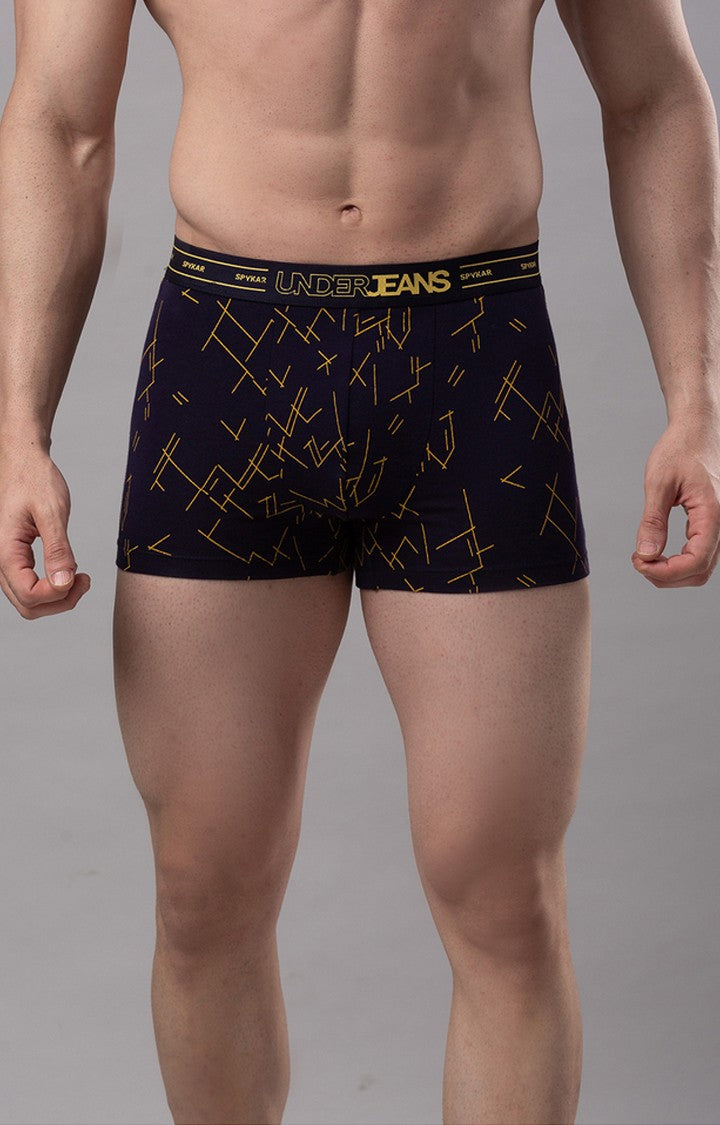 Underjeans By Spykar Men Navy Blue Solid Trunks