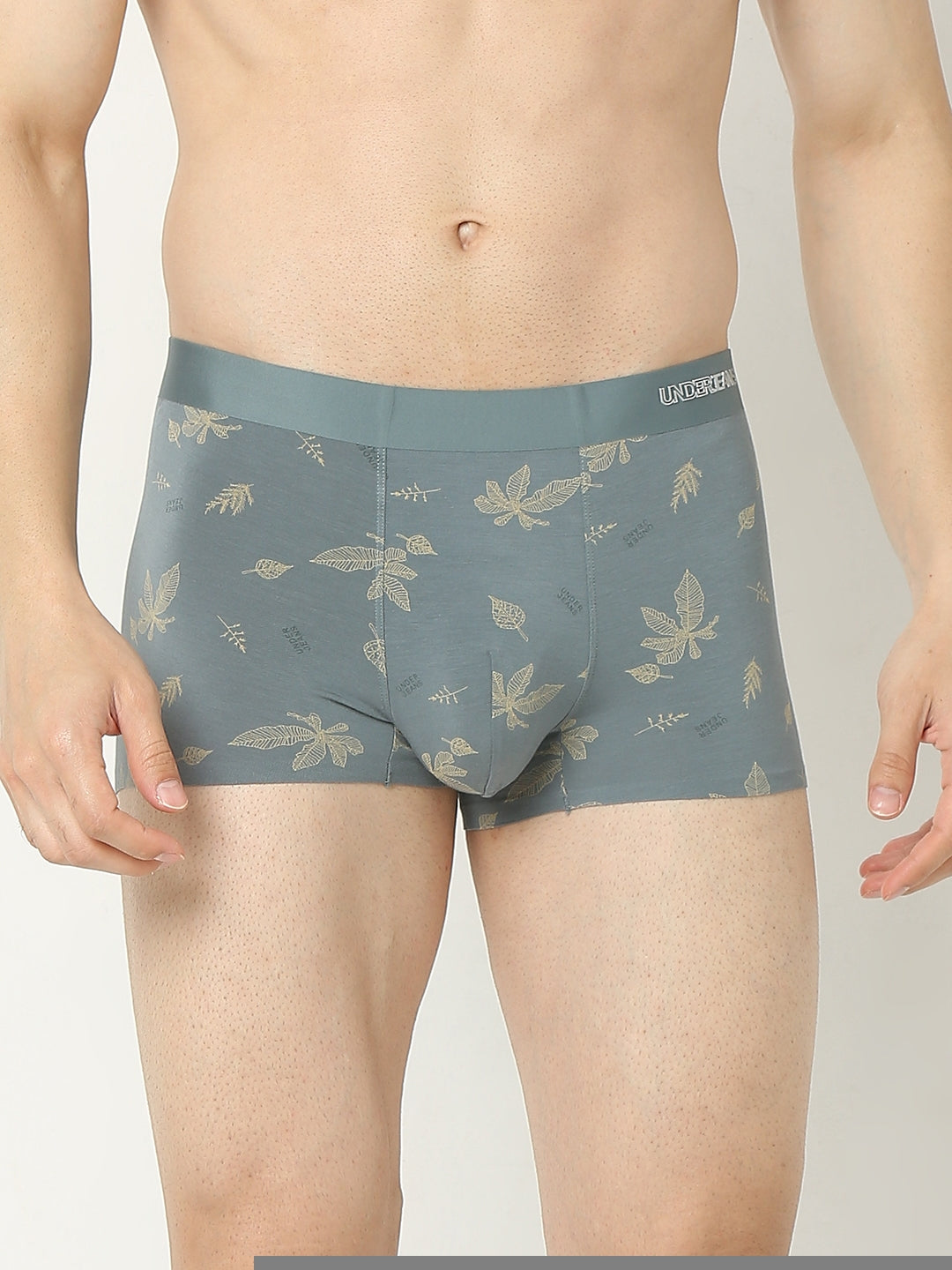 Underjeans by Spykar Men Super Premium Bonded Elastic MD Blue Trunk