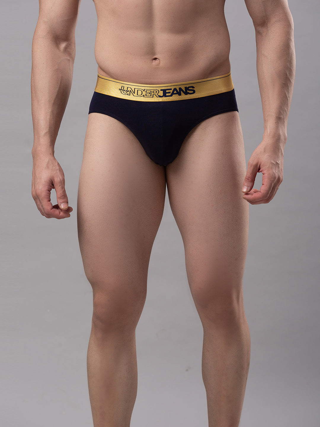 Underjeans By Spykar Men Cotton Blend Navy Brief
