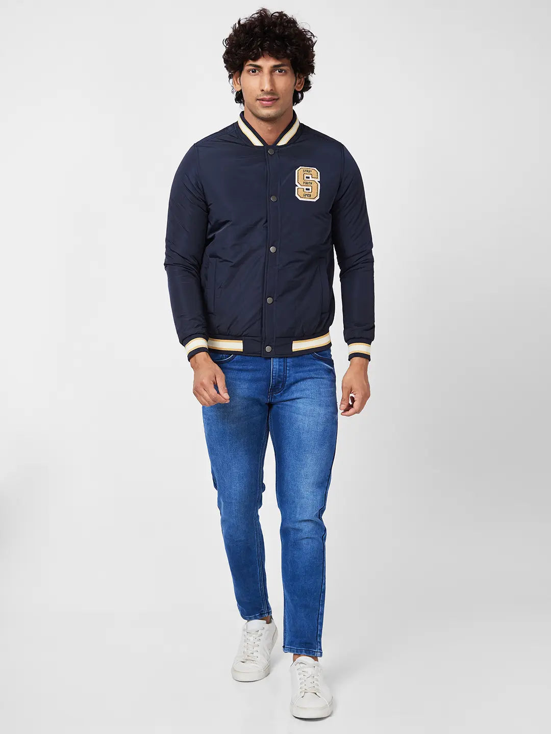 Men'S Varsity Jacket With Towel Embroidery Badges