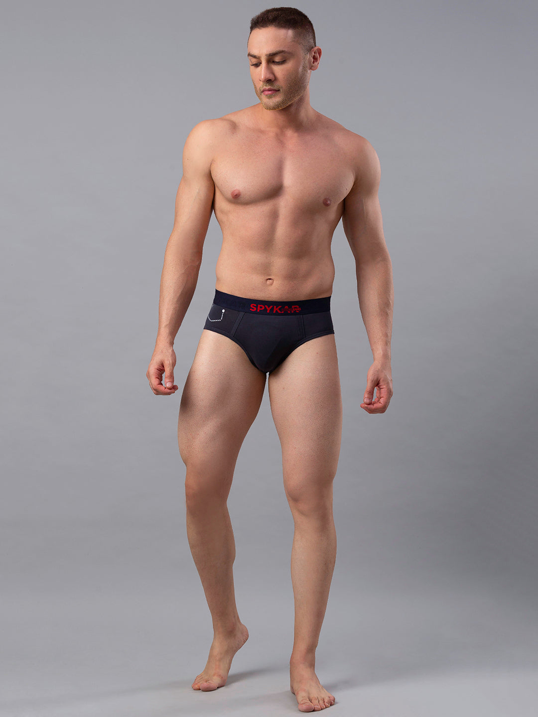 Underjeans By Spykar Men Cotton Blend Grey Brief