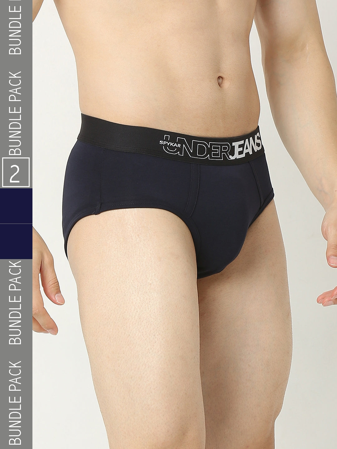 Underjeans By Spykar Men Navy Brief Pack Of 2