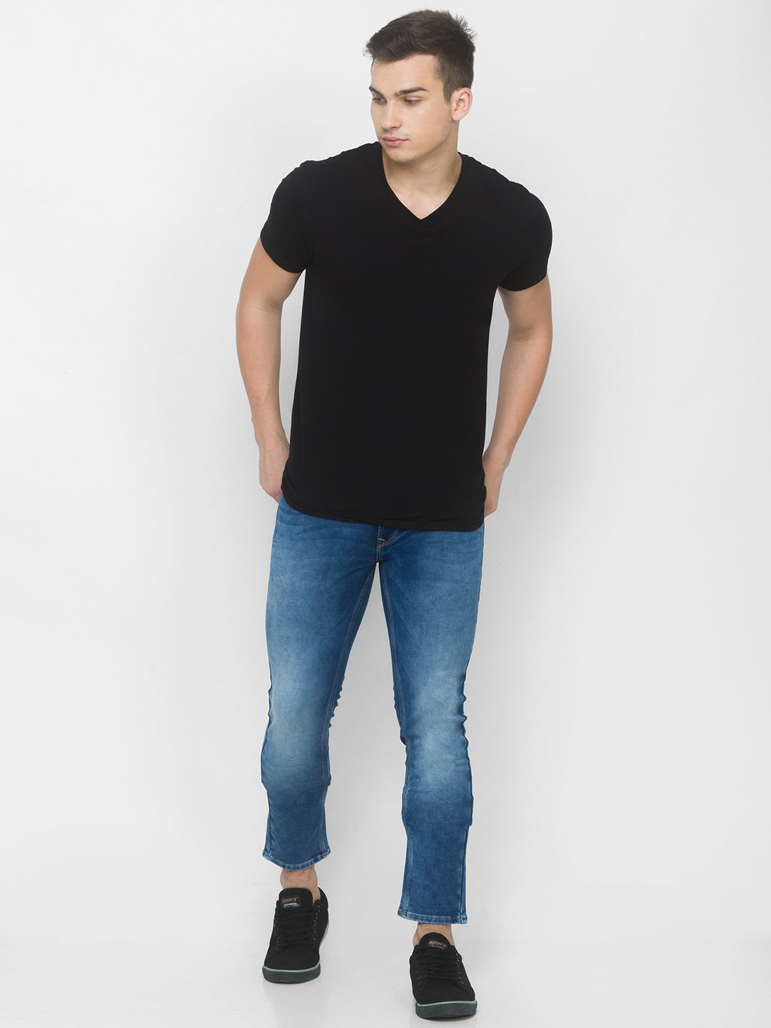 Spykar Men Blue Cotton Slim Fit Narrow Length Jeans (Skinny)