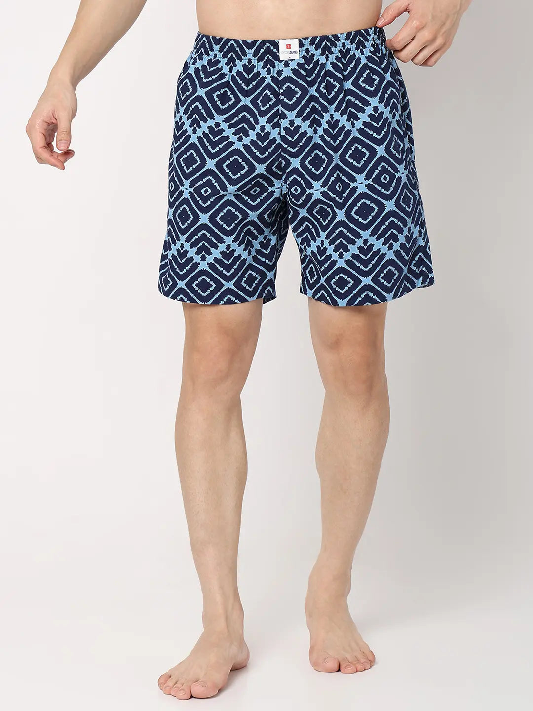 Underjeans By Spykar Men Blue Cotton Blend Regular Fit Boxer Shorts
