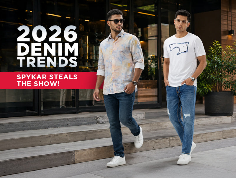 2026 denim trends for men stylish Spykar denim jeans and casual fashion outfits