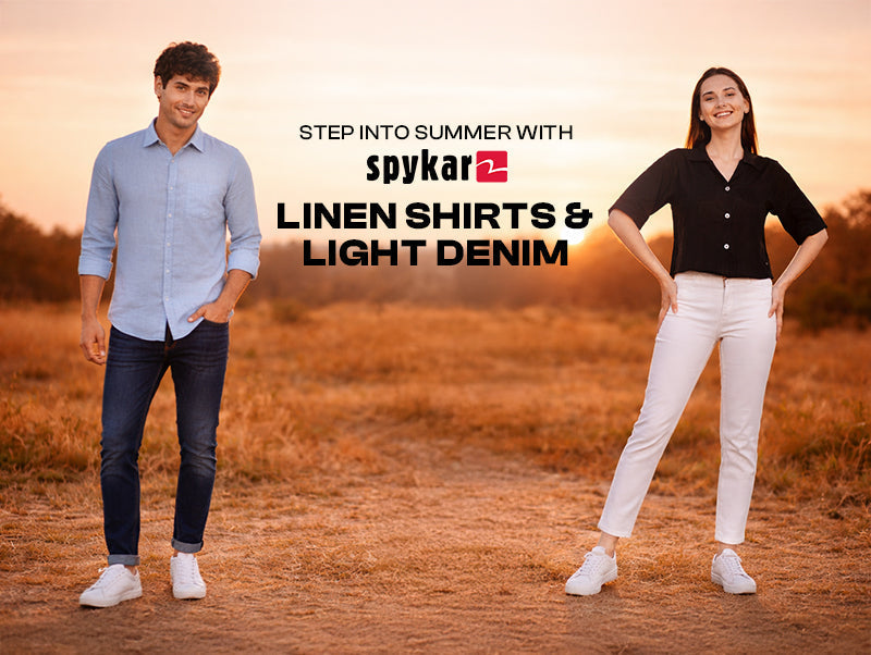 Spykar Summer Styling with Linen Shirts and Light Denim Outfits for Men and Women