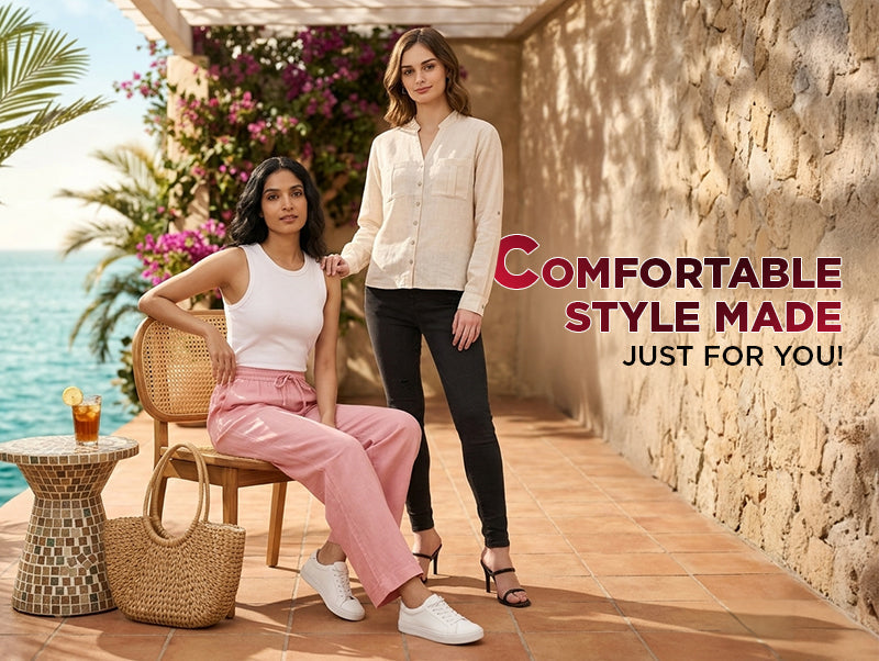Women’s linen summer outfits and breathable linen clothing