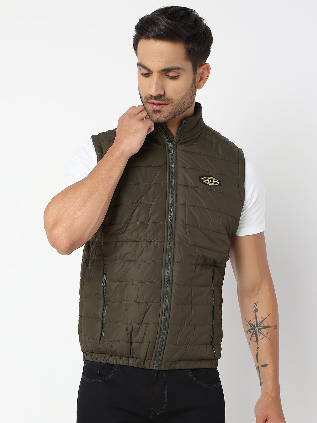 Spykar Men Forest Green Nylon Regular Fit Jacket