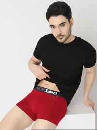Underjeans Pack Of 2 Black & Maroon Trunk