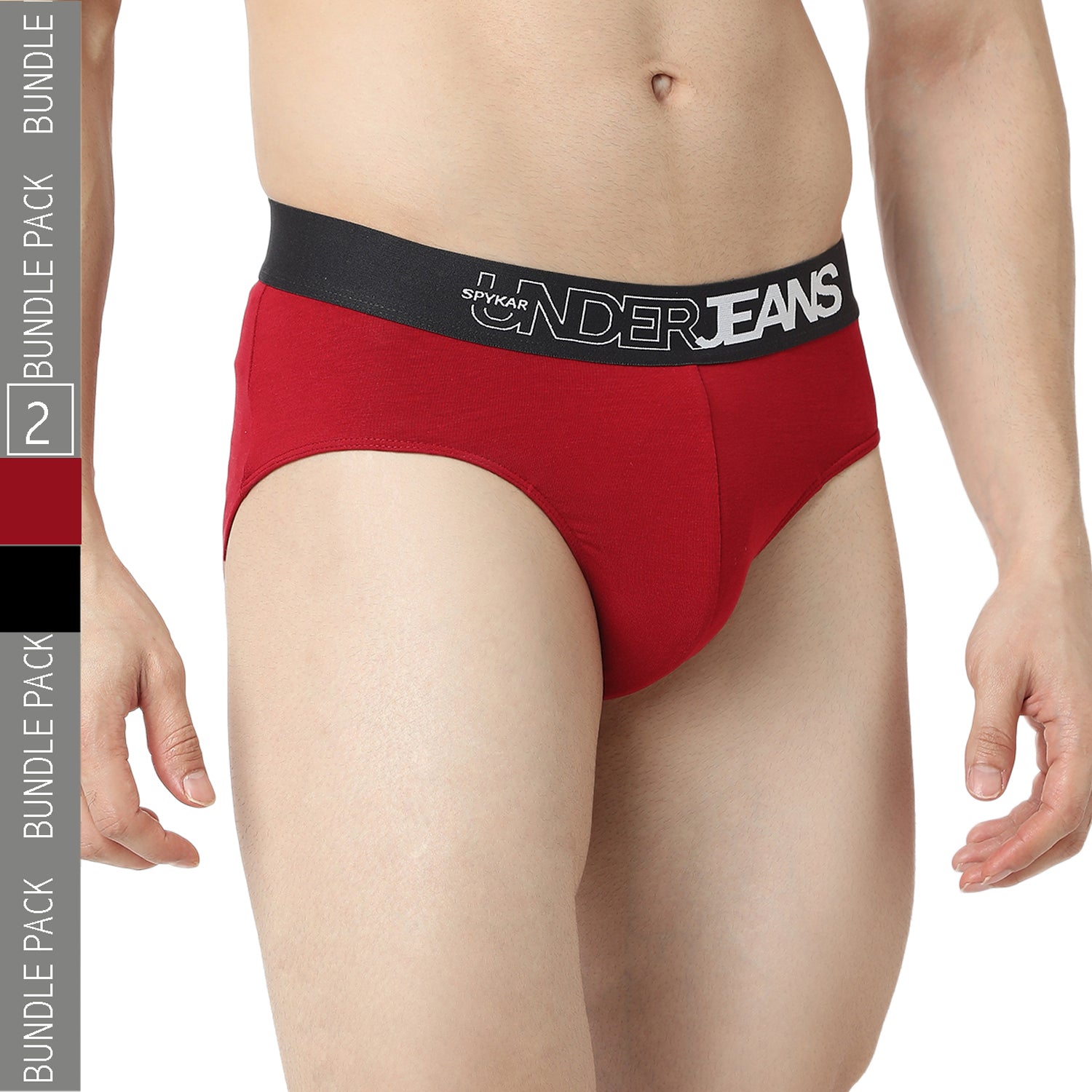 Underjeans Black & Maroon Brief