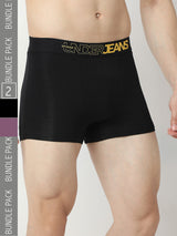 Underjeans Pack Of 2 Purple & Black Trunk