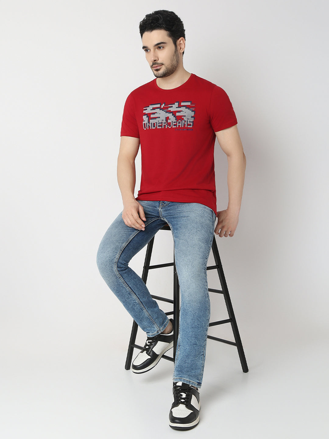 Underjeans by Spykar Men Premium Deep Red T-Shirt