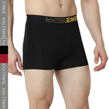 Underjeans Pack Of 2 Black & Maroon Trunk