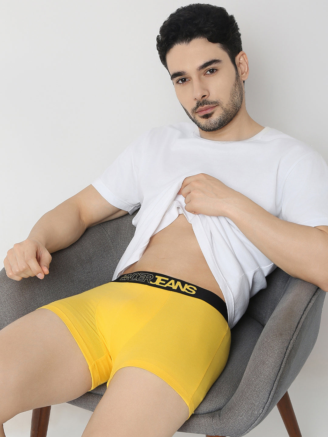 Underjeans by Spykar Men Yellow & Black Trunk