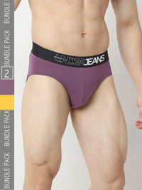 Underjeans Pack Of 2 Solid Regular Fit Briefs