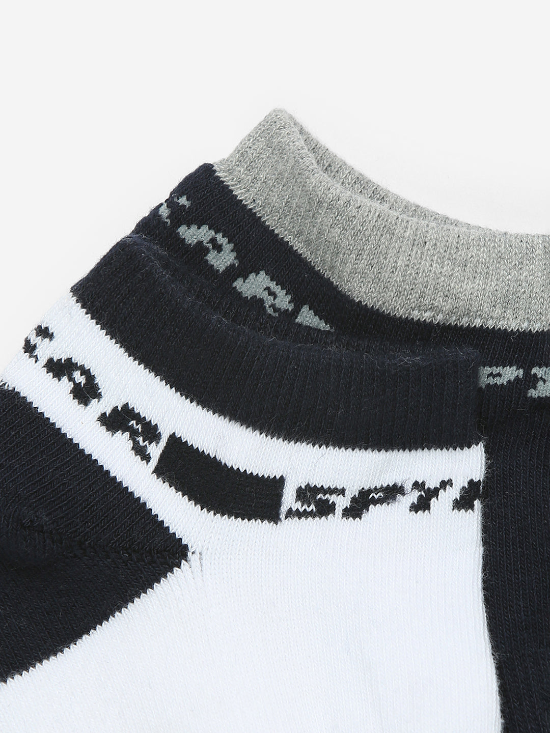 Spykar Navy Grey Solid Mens Ankle Length Socks (Pack of 2)