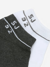 Pack Of 2 Antra White Solid Mens Ankle Length Socks