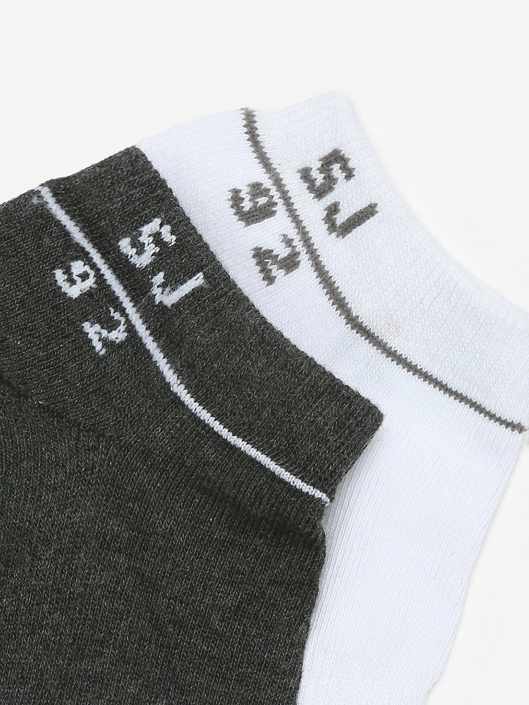 Pack Of 2 Antra White Solid Mens Ankle Length Socks