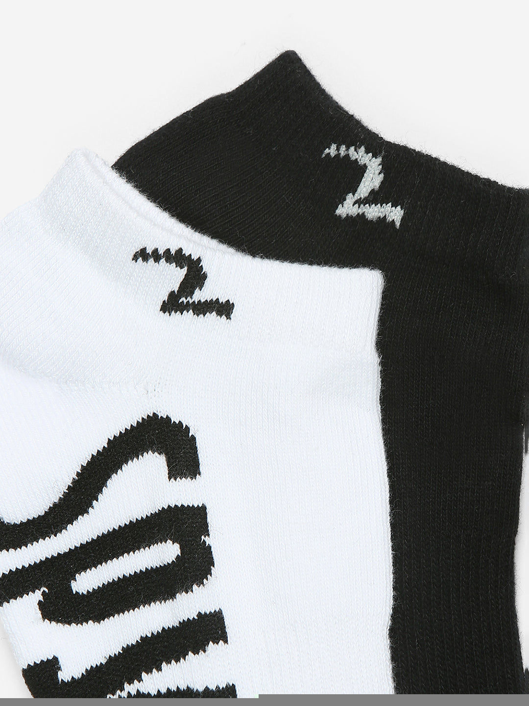 Pack Of 2 White Black Solid Mens Ankle Length Socks