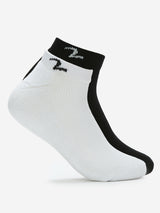 Pack Of 2 White Black Solid Mens Ankle Length Socks