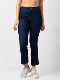 Women Elissa Jeans Boot Cut Fit Dark Blue High Rise
