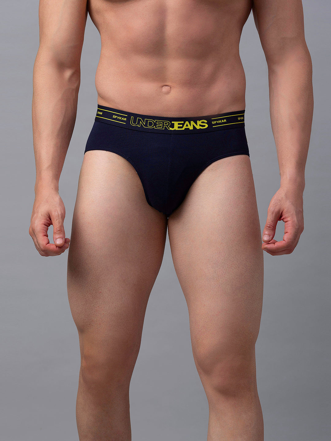 Underjeans By Spykar Men Premium Cotton Blend Navy Brief