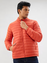 Men Jacket Rust Straight Fit